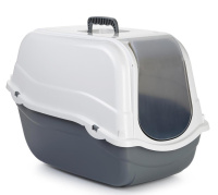 Beeztees 400482 Romeo Туалет-домик д/кошек серо-белый 54*33*42см