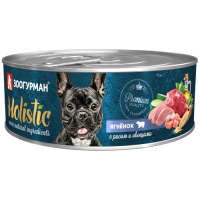 Мясной рацион Holistic, консервы для собак, Ягнёнок с рисом и овощами, 100 г.