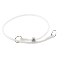 Ошейник-удавка [СО СТОПОРОМ] с 2-я кольцами круглый 6мм*45см [белый] 76-1367