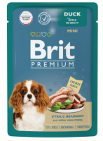 Brit Premium Пауч утка с яблоком в соусе для взрослых собак мини-пород , 85 г. [уценка]