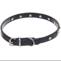 Амуниция Ошейник со стразами "На стиле", 1.5см черный (размер M, 30*35см)