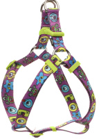 Triol Шлейка нейлоновая "Монстрики" (S, фиолетовая,15*450-630мм)