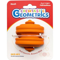 Игрушка интерактивная для собак из натурального каучука Chewtastic Geometrics Geo-Hex, оранжевый