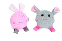 Камон Игрушка Кролик и мышь плюшевые с мячом из ТПР и пищалкой, 6,5 см*6