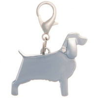 Адресник "Силуэт" Спаниель большой со стразом 34*32 мм, гравировка 19012	Пет лайн