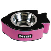 Миска DEZZIE для кошек "Рыба", черно-фиолетовая, 23х17х6,5см, 200 мл