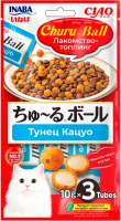 INABA Чао Чуру Ball Лакомство-топпинг д/кош Тунец Кацуо 3шт/10г (*3)
