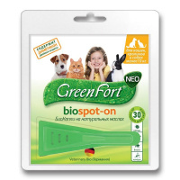 GreenFort БиоКапли от эктопаразитов [блох,вшей,власоедов,комаров,мух,слепней,иксодовых клещей] для собак, массой от 10 до 25 кг, 1 пипетка (до 10 кг G201)