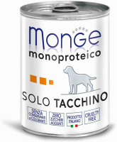 Monge Dog Monoproteico Solo консервы для собак паштет из индейки, 400 г.