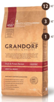 ГРАНДОРФ Grain Free Adult All Breed Беззерновой сухой корм для собак всех пород, утка и батат, [уценка] (1кг)
