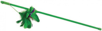 Триол Игрушка удочка-дразнилка для кошек, зеленые перья