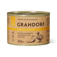 GRANDORF Консервы для собак Паштет из утки с грушей и черникой 200 г