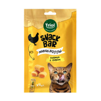 Лакомство Триол для кошек "Мини-роллы с начинкой из курицы с сыром", 40г, серия SNACK BAR