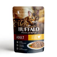 Mr.Buffalo Влажный корм ADULT для взрослых кошек, цыпленок в соусе, 85 г.
