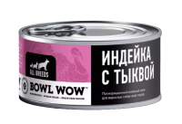 BOWL WOW Полнорационный консервированный корм для собак Индейка с тыквой (100 гр.)