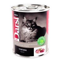 Darsi консервы для кошек паштет, телятина, 340 г.