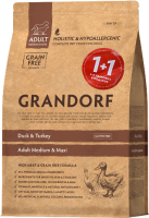 ГРАНДОРФ АКЦИЯ [1+1] сухой корм УТКА С ИНДЕЙКОЙ ДЛЯ СРЕДНИХ И КРУПНЫХ ПОРОД СОБАК 1 кг