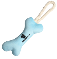Игрушка Mr.Kranch д/собак мелких и средних пород Косточка с канатом 31х9х4см, нежно-голубая