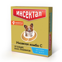 Инсектал Комбо капли для собак, 3 пипетки Экопром (1-4 кг)