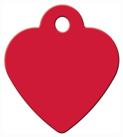 Россия "Адресник" Сердце малое серебряное. [Жетон арт. 7323-02] (красное)