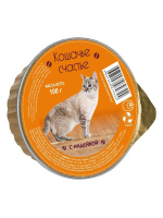 Кошачье счастье консервы для кошек С индейкой, 100 г.