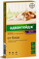 Bayer Адвантейдж Капли для котят и кошек 1 пипетка 0,4 мл (более 4кг)