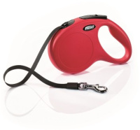 Flexi New Classic M поводок-рулетка до 25 кг. 5 м, лента красная