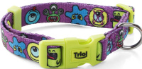 Triol Ошейник нейлоновый "Монстрики" (S, фиолетовый, 15*270-370мм)