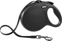Flexi New Classic L рулетка до 50 кг. 8 м, лента, черная
