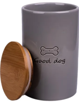 Бокс Mr.Kranch керамический для хранения корма для собак GOOD DOG 850 мл серый