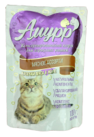 Амурр Влажный корм для взрослых кошек в желе, мясное ассорти, 100 г.