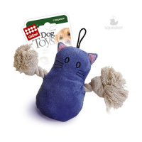 Игрушка для собак Кот с верёвкой и пищалкой 20см, серия CATCH & FETCH