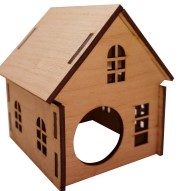 Ашера домик для грызунов с окнами, фанера, 140*120*130