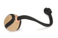 Камон Игрушка Мяч джутовый для дрессировки собак с короткой тросовой ручкой, 7 см