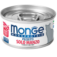 Monge Cat Monoprotein мясные хлопья для кошек из мяса говядины 80г