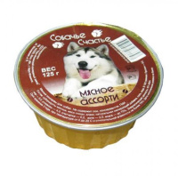 Собачье счастье консервы для собак Мясное ассорти 125 г.