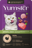Yumster [Ямстер] паучи д/к Sterilized с индейкой и печенью в соусе,пауч 85 г