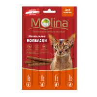 Molina Жевательные колбаски для кошек Оленина и гусь, 4 шт. по 5 г.