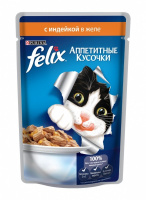 FELIX консервы для кошек [индейка в желе] 75 г.