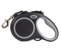 Поводок-рулетка для собак Urban L, 5м до 50кг, лента, черный, Triol