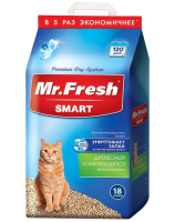 Mr.Fresh SMART, древесный комкующийся наполнитель для короткошерстных кошек, [уценка] (9л короткошерст)