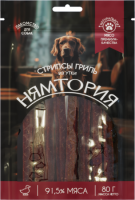 НЯМТОРИЯ Лакомство для собак "Стрипсы гриль из утки", 80 г (NT05D010)