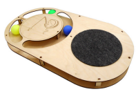 GoSi Игровой трек для кошек Овал с шариками с площадкой из ковра c игрушкой на пружине