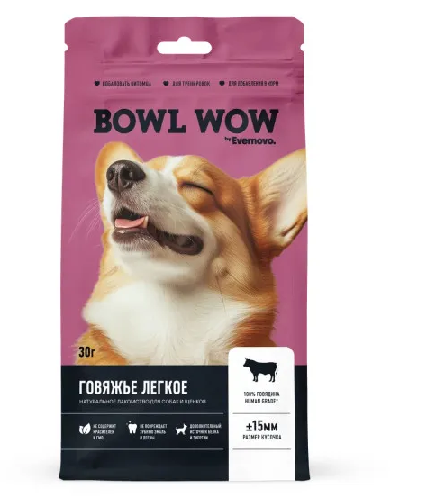 BW Лакомство сублимированное для собак: легкое говяжье (30 гр.)