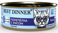 Best Dinner Vet Profi Renal корм для кошек при заболеваниях почек перепёлка с рисом консервы 100 гр