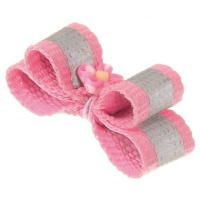Бантик [пара] светоотражающий двойной объёмный, 3 см * 1 см, [розовый], "Ностальжи" 18510