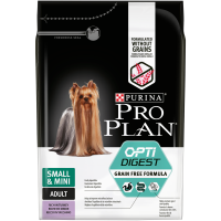 ПРОПЛАН GrainFree для собак мелких и карликовых пород с чувствительным пищеварением индейка (2,5кг сняли)