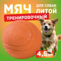 Мячик для собак средних и крупных пород 4.5 см, TPR оранжевый FOFOS
