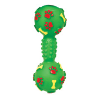 Триол Игрушка для собак из винила "Гантель с лапками и косточками", 140 мм.