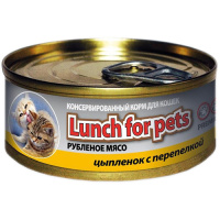 Lunch For Pets Рубленое мясо Цыплёнок с перепёлкой для кошек 100 г.